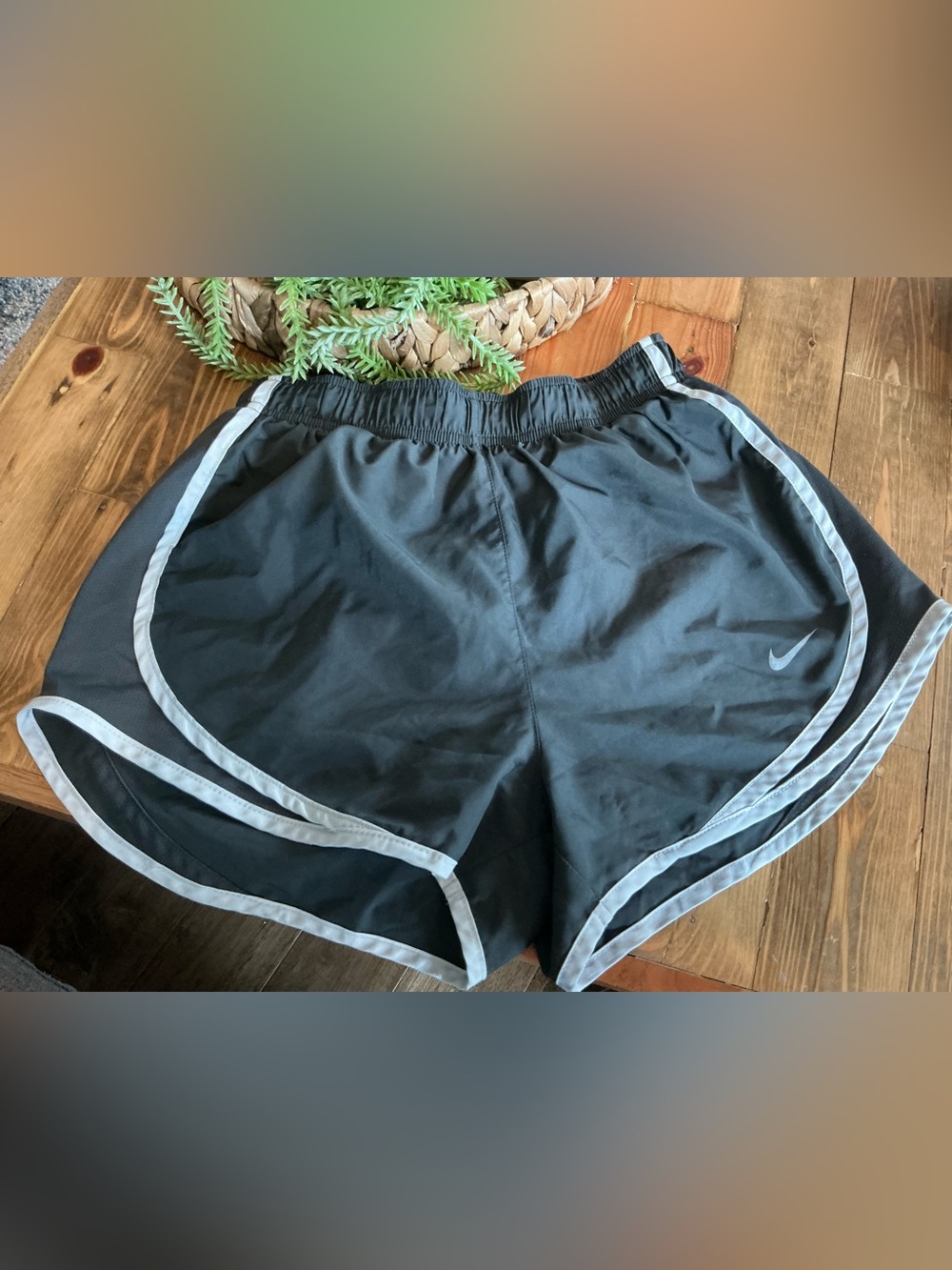Nike Black Athletic Shorts with Gray Trim